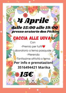 Caccia alle Uova a Mosciano Sant'Angelo laboratorio, merenda e premi