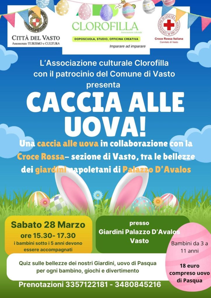Caccia alle Uova di Pasqua a Vasto nei giardini di Palazzo d'Avalos