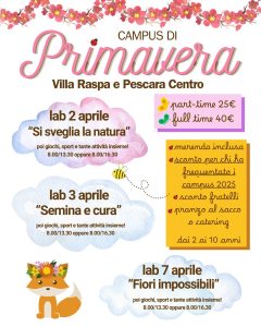Campus di Primavera a Pescara e Villa Raspa scuole chiuse per Referendum e per Pasqua
