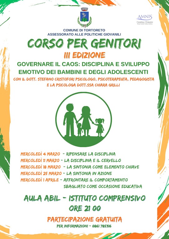 Corso per genitori a Tortoreto educazione emotiva per le famiglie