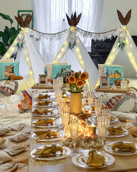 Marypoppy’s Pigiama Party in tenda allestimento cena di compleanno