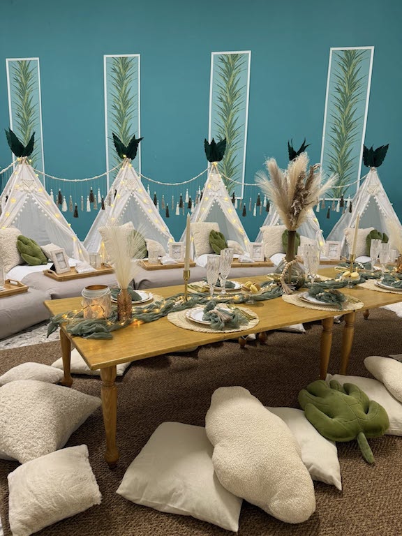 Marypoppy’s Pigiama Party in tenda allestimento compleanno indiani