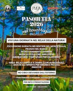 Pasquetta 2026 nel bosco a Introdacqua pranzo, animazione, trekking, musica e tartufi