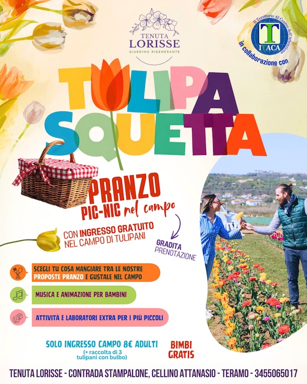 Pasquetta a Cellino Attanasio con Tulipasquetta