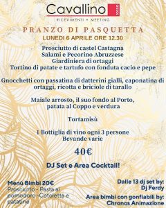 Pasquetta al ristorante con musica e animazione per i bambini a Petriccione di Castellalto