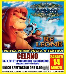 Teatro dei Burattini a Celano con le avventure di Il Re Leone