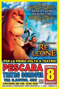 Teatro dei burattini a Pescara con Il Re Leone