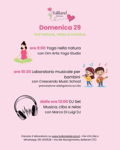 Tuliland Abruzzo programma domenica 29 marzo