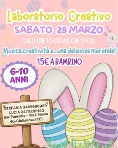 Laboratorio creativo per bambini a Giulianova creatività, musica e merenda