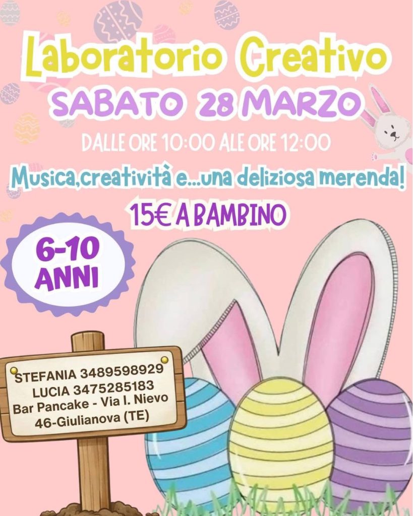 Laboratorio creativo per bambini a Giulianova creatività, musica e merenda
