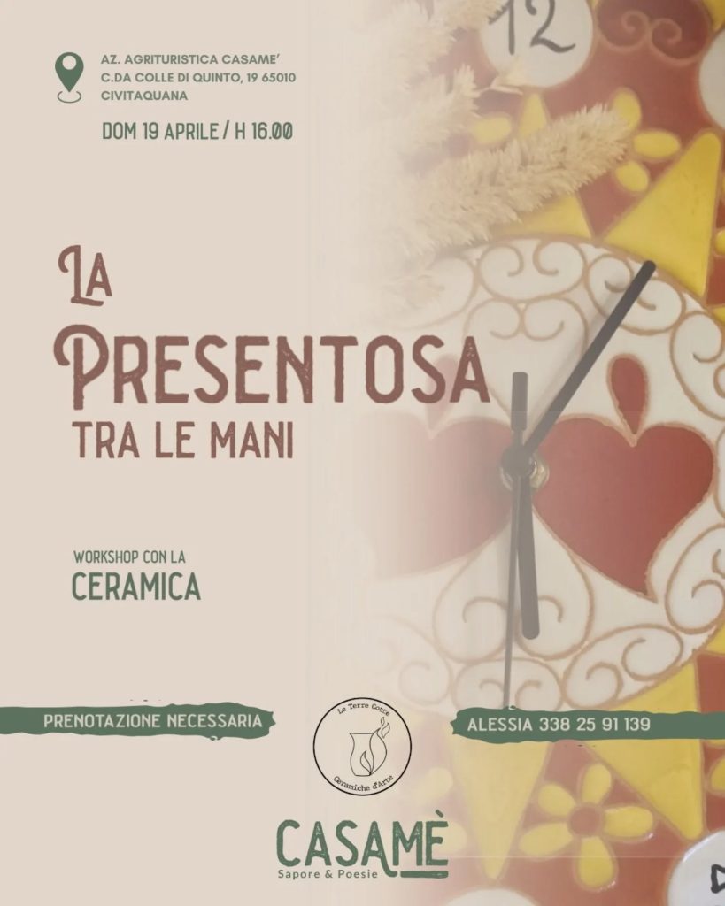 La Presentosa tra le mani workshop con la ceramica a Civitaquana