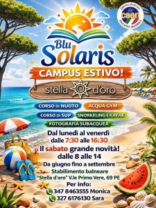 Campus estivo a Pescara al mare con Blu Solaris gli open day con tutte le attività