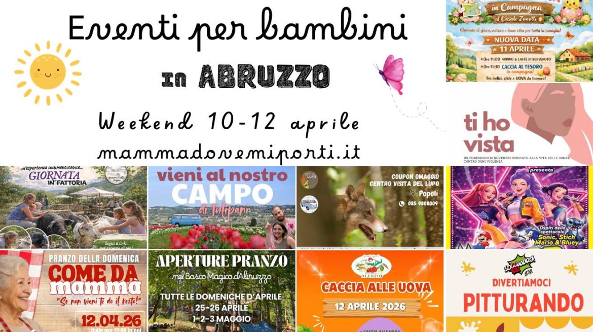 Cosa fare in Abruzzo bambini e adulti: eventi weekend 10-11-12 aprile
