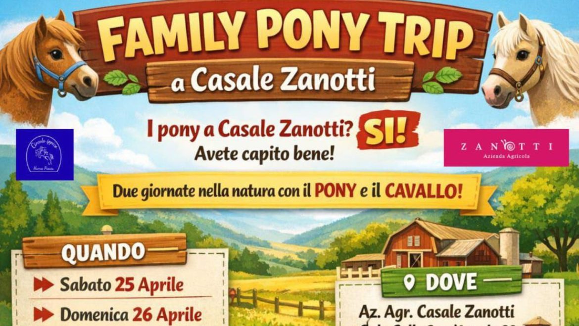 Ponte del 25 aprile a Moscufo con Family Pony Trip pranzo, pony, animazione