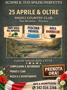 Ponte del 25 aprile a Pescara BBQ, piscina e tanto verde
