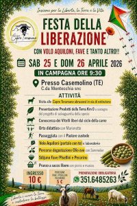 Ponte del 25 aprile in campagna a Casemolino capre, aquiloni, fave, picnic libero