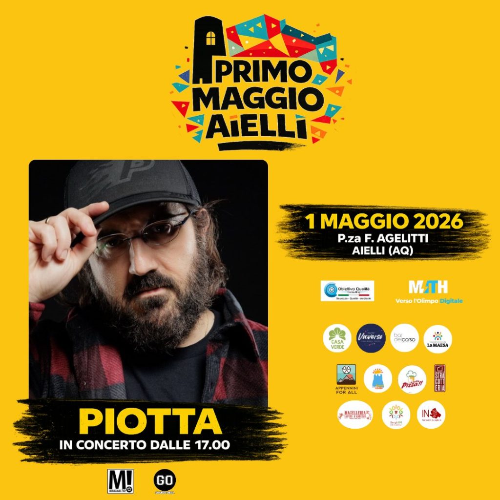 Primo Maggio Aielli laboratori, astronomia, murales, escursioni, food con Piotta