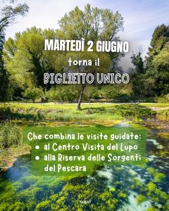 2 giugno a Popoli Terme tra natura e scoperta: torna il Biglietto Unico per Lupi e Sorgenti