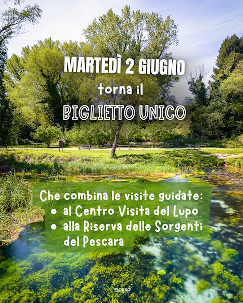 2 giugno a Popoli Terme tra natura e scoperta: torna il Biglietto Unico per Lupi e Sorgenti