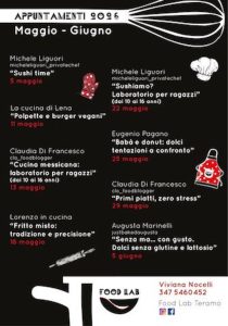Corsi di Cucina a Teramo il programma completo di maggio e giugno