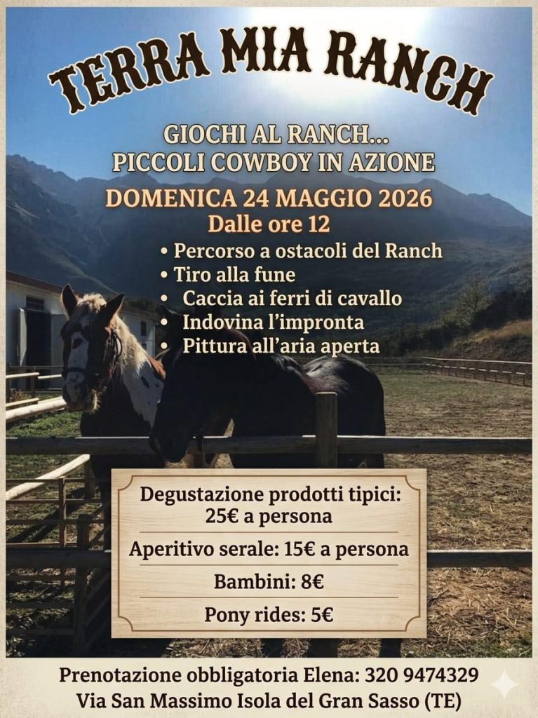 Domenica al Ranch a Isola del Gran Sasso giochi, cavalli e degustazione