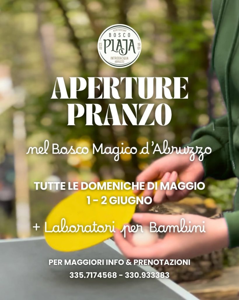 Domenica nel bosco magico a Introdacqua aperture di maggio e laboratori per bambini