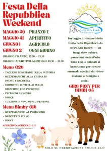 Ponte del 2 giugno al maneggio con pranzo, aperitivo agricolo e giro sul pony