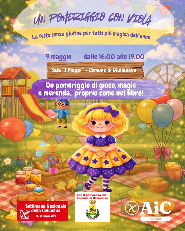 Festa senza glutine a Giulianova presentazine libro, giochi, magia e merenda