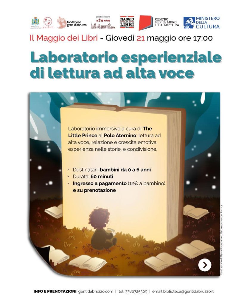 Laboratorio Esperienziale di Lettura ad Alta Voce in Biblioteca a Pescara