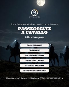 Passeggiate a cavallo sotto la luna piena a Bellante di River Ranch