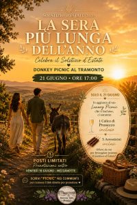 Festa del Solstizio d'Estate a Carapelle Calvisio tramonto, asini, picnic e prosecco