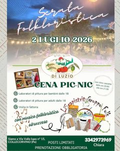 Cena Picnic a Collecorvino laboratori, musica, visita in fattoria