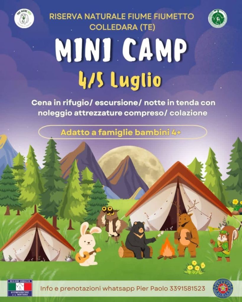 Mini Camp in Tenda con escursione notturna in Riserva a Colledara