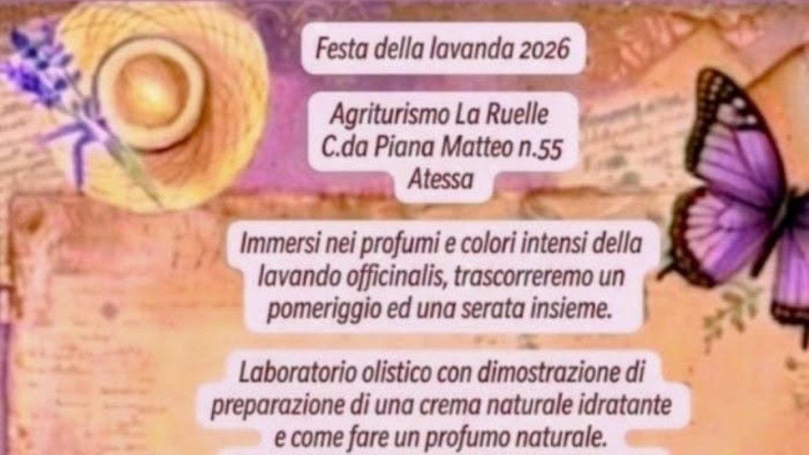 Festa della Lavanda in agriturismo ad Atessa laboratorio olistico, foto nel campo, yoga e cena