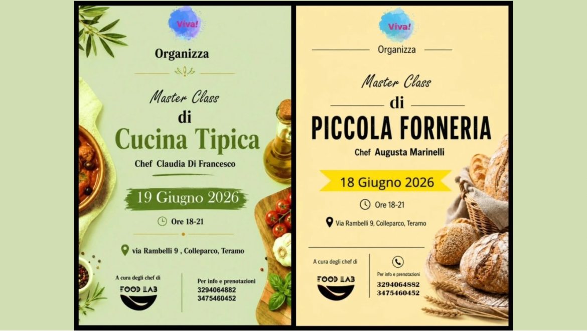 Master Class di Cucina Tipica e di Piccola Forneria a Teramo