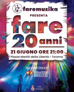 Faremusika festeggia 20 anni a Teramo con fare 20 anni