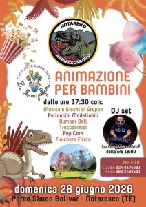 Festa tra i dinosauri da Abruzzo Sauro a Notaresco animazione, musica e food