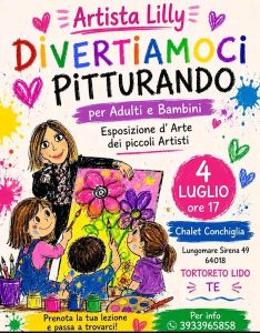Laboratorio di pittura a Tortoreto arte, colori, estemporanea e pizzata finale