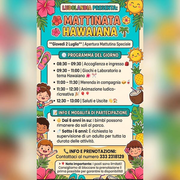 Mattinata Hawaiana a Cepagatti con le aperture straordinarie di Ludolandia