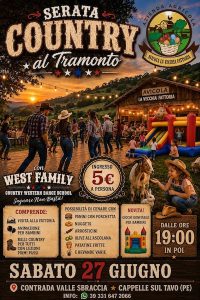Serata Country al tramonto a Cappelle sul Tavo
