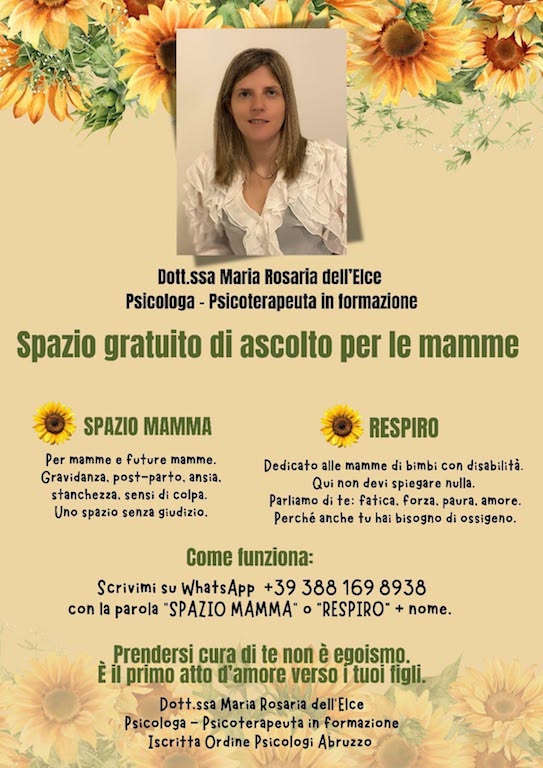 Spazio gratuito di ascolto per le mamme in Abruzzo