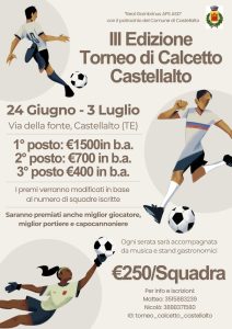 Torneo di Calcetto a Castellalto sport, premi, musica e stand gastronomici