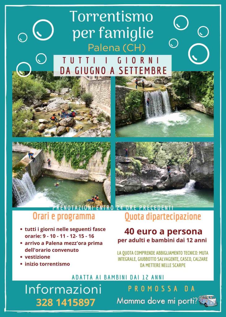 Torrentismo 2026 per famiglie a Palena sul fiume Aventino