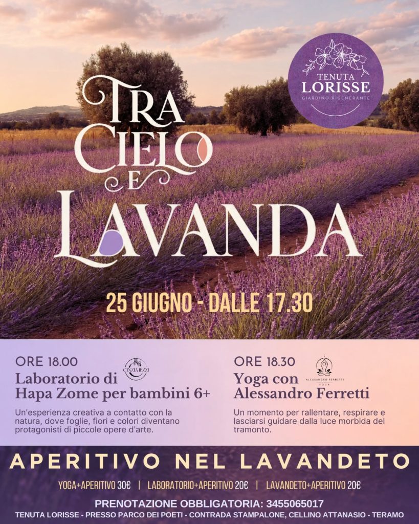 Tra Cielo e Lavanda aperitivo nel lavandeto a Cellino Attanasio