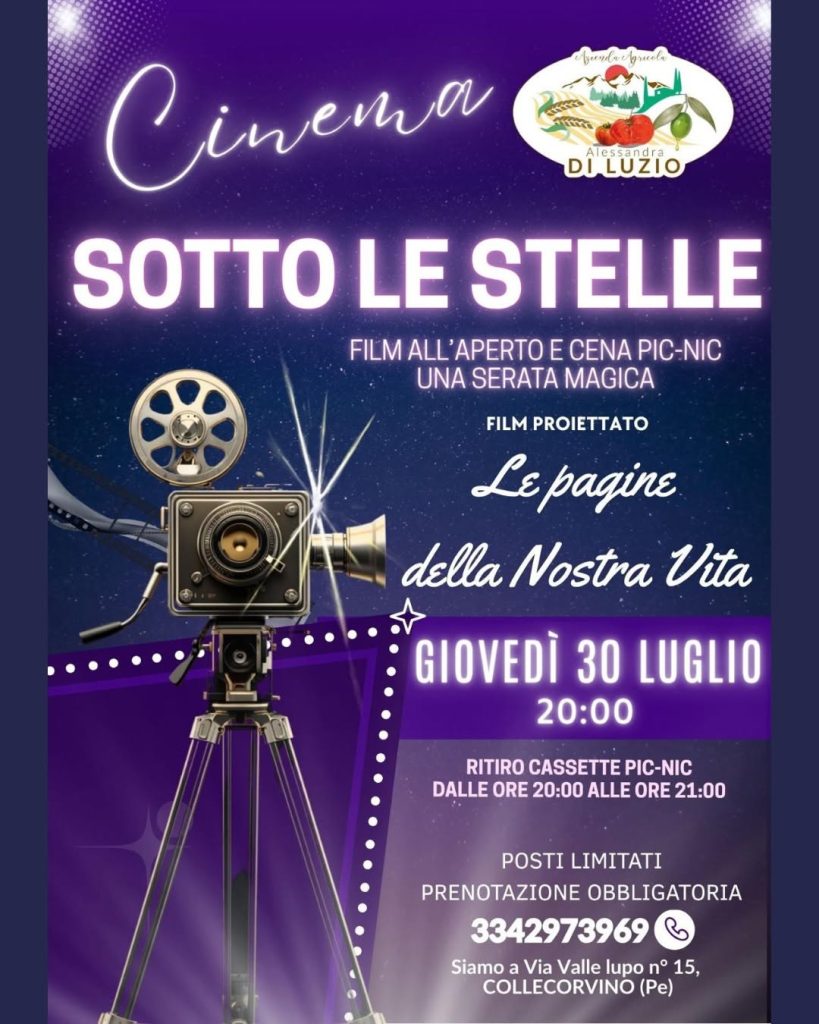 Cinema sotto le Stelle e picnic a Collecorvino