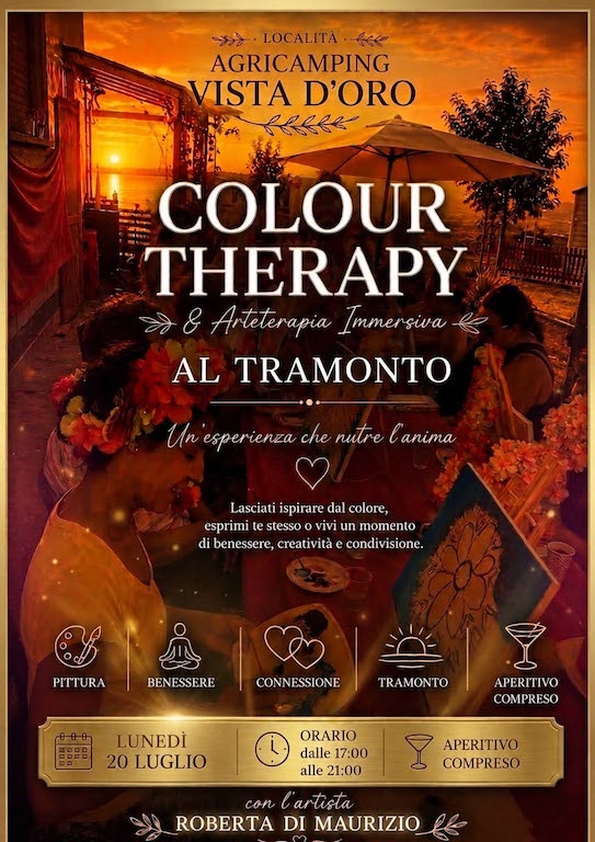 Colour Therapy a Cologna Spiaggia pittura, tramonto, aperitivo