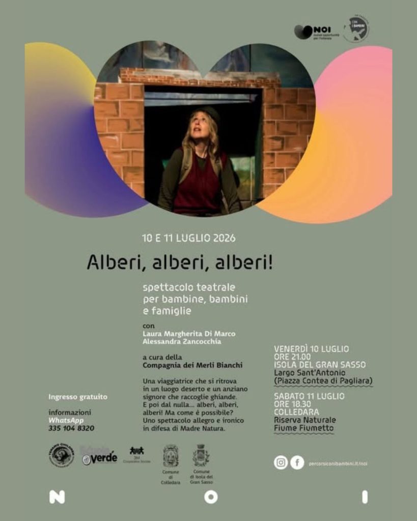 Teatro per bambini e famiglie a Isola del Gran Sasso e Colledara spettacoli gratuiti