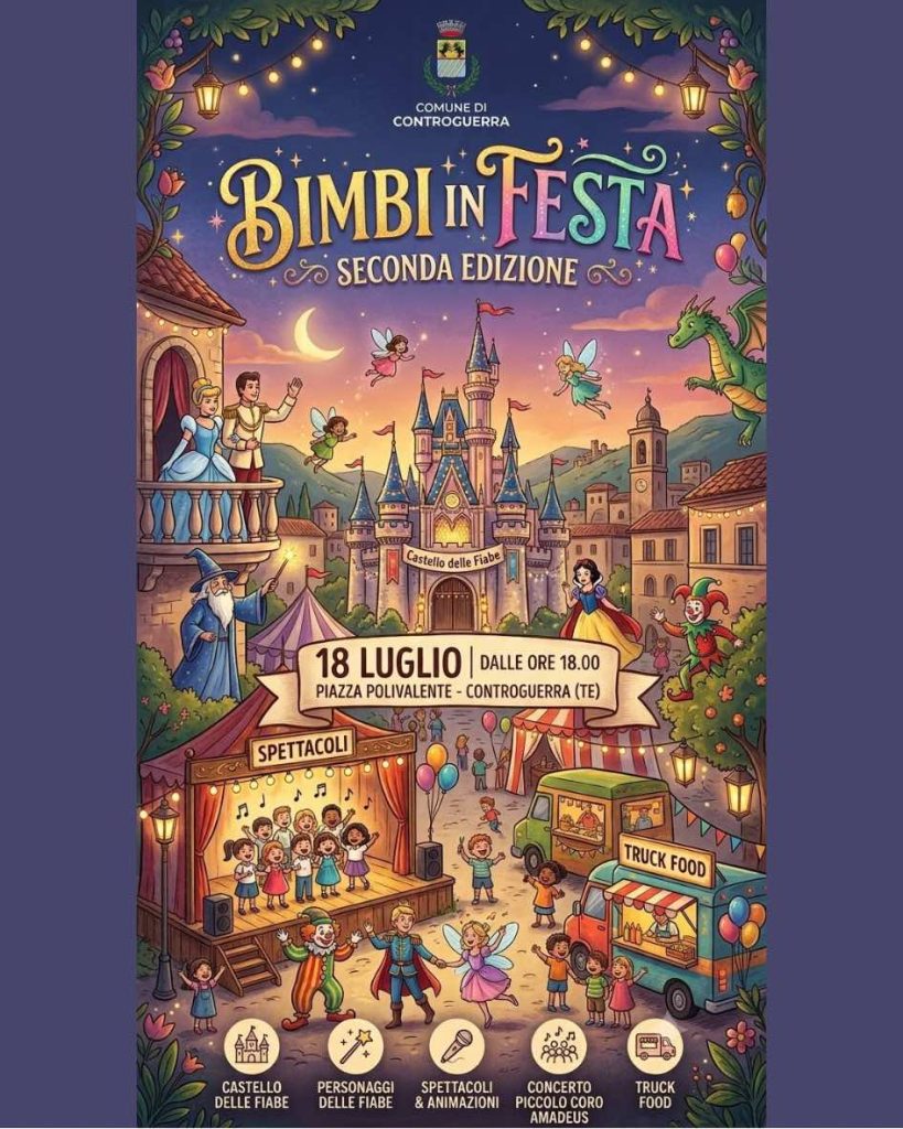 Bimbi in Festa a Controguerra spettacoli, animazione, concerto, giochi e food