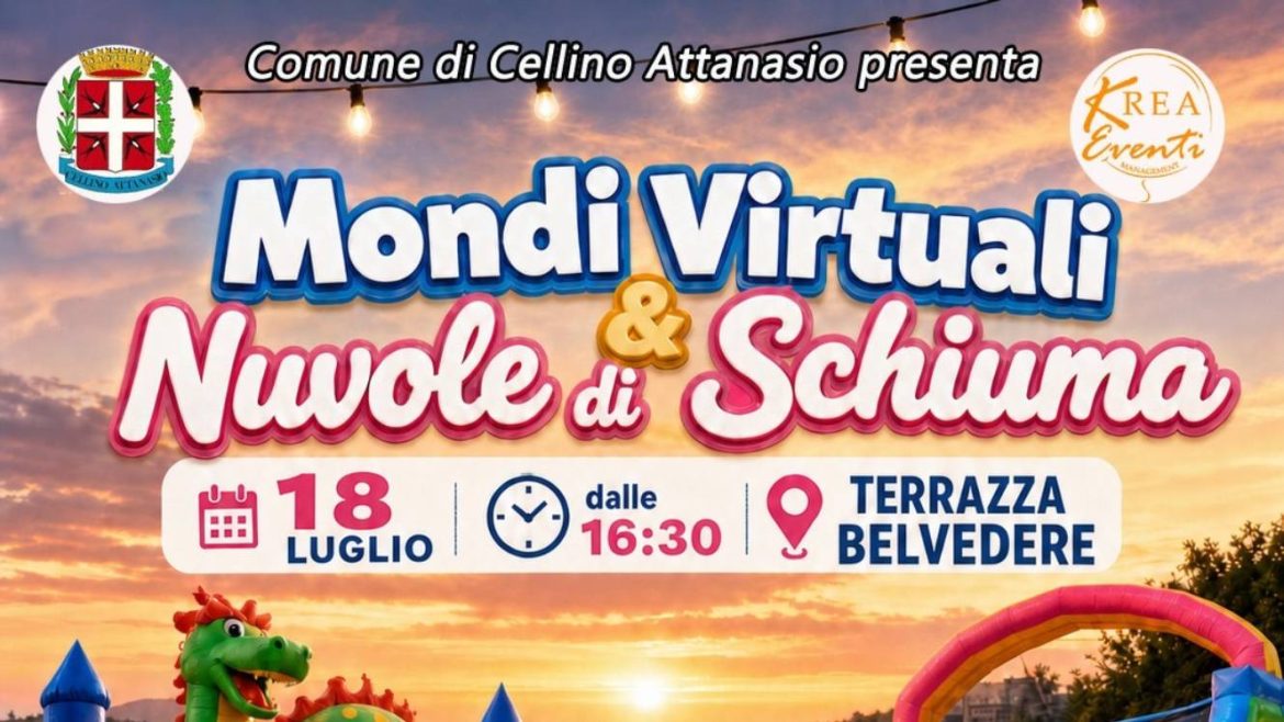 “Mondi Virtuali & Nuvole di Schiuma” a Cellino Attanasio gonfiabili, giochi d’acqua e simulatori