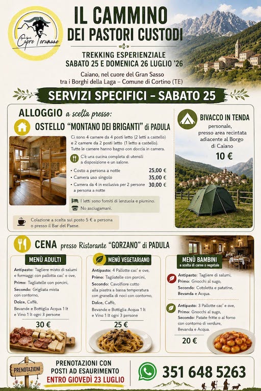 Il Cammino dei Pastori Trekking esperienziale a cavallo con pernotto a Cortino programma